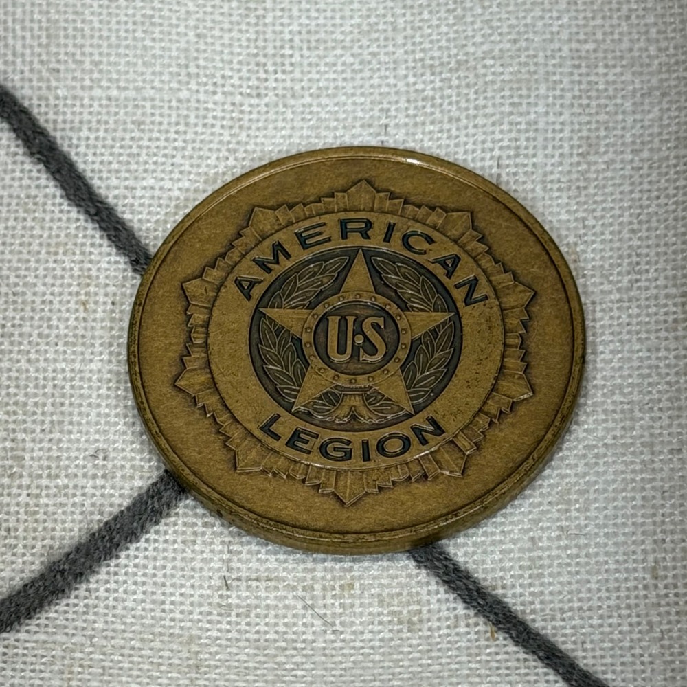 American Legion Challenge‎ Coin 1.5" Bronze 75th Anniversary End of WWII 2020 - Picture 2 of 3
